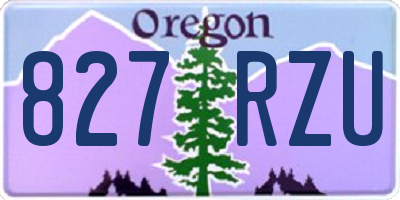 OR license plate 827RZU