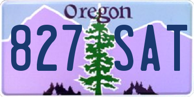 OR license plate 827SAT