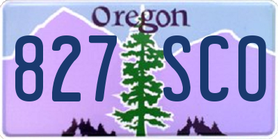 OR license plate 827SCO