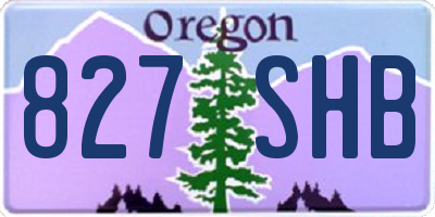 OR license plate 827SHB