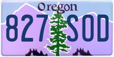 OR license plate 827SOD