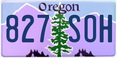 OR license plate 827SOH