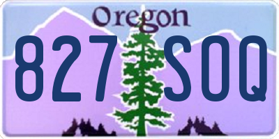 OR license plate 827SOQ