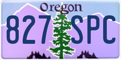 OR license plate 827SPC