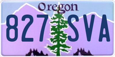 OR license plate 827SVA