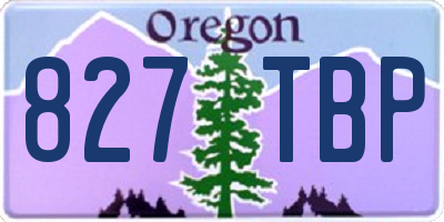 OR license plate 827TBP