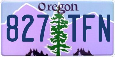 OR license plate 827TFN