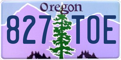 OR license plate 827TOE