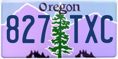 OR license plate 827TXC