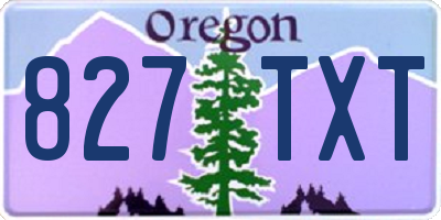 OR license plate 827TXT