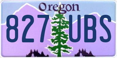 OR license plate 827UBS