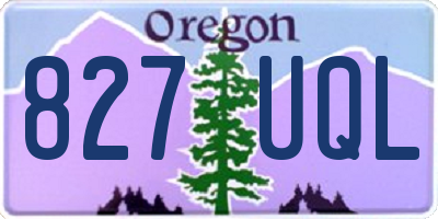 OR license plate 827UQL