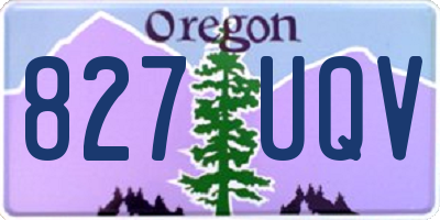 OR license plate 827UQV
