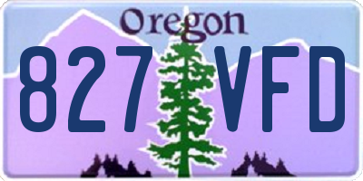 OR license plate 827VFD
