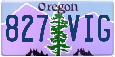 OR license plate 827VIG