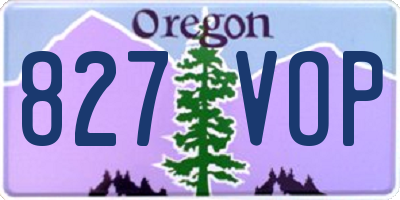 OR license plate 827VOP