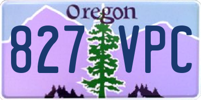 OR license plate 827VPC