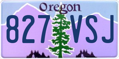OR license plate 827VSJ