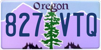 OR license plate 827VTQ