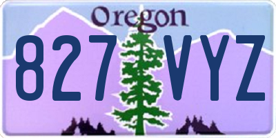 OR license plate 827VYZ