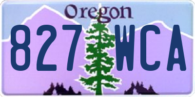 OR license plate 827WCA