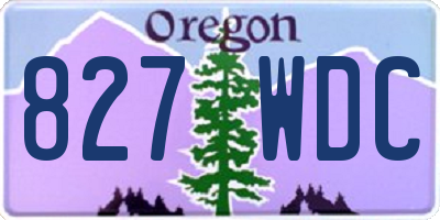 OR license plate 827WDC