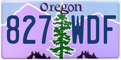 OR license plate 827WDF