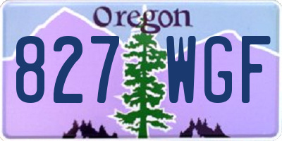 OR license plate 827WGF