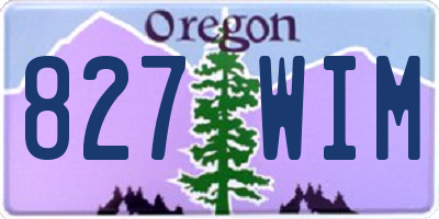 OR license plate 827WIM