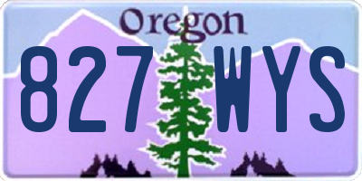 OR license plate 827WYS