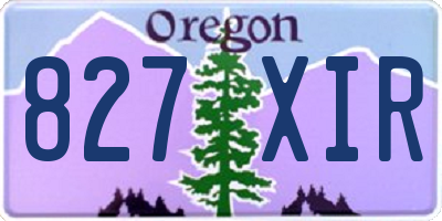 OR license plate 827XIR