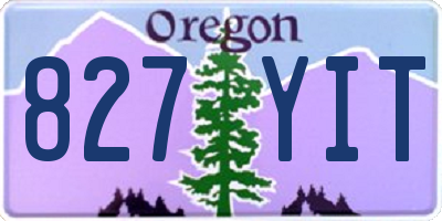 OR license plate 827YIT