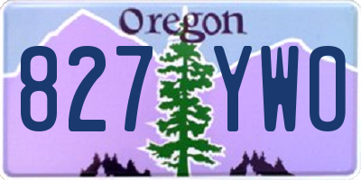 OR license plate 827YWO