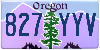 OR license plate 827YYV