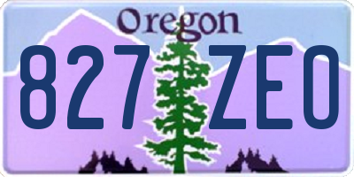 OR license plate 827ZEO