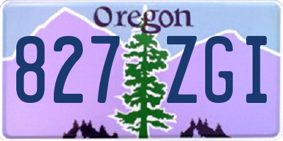 OR license plate 827ZGI
