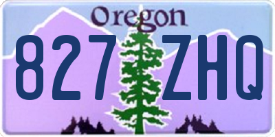 OR license plate 827ZHQ