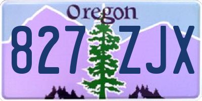 OR license plate 827ZJX