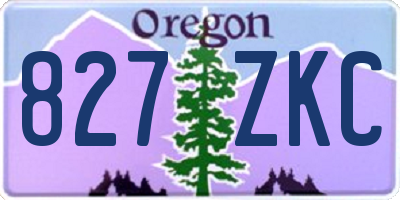 OR license plate 827ZKC