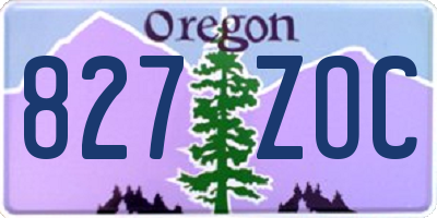 OR license plate 827ZOC