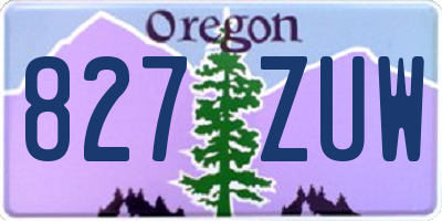 OR license plate 827ZUW