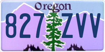 OR license plate 827ZVV
