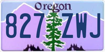 OR license plate 827ZWJ