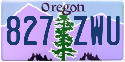 OR license plate 827ZWU