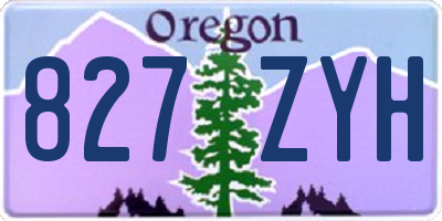 OR license plate 827ZYH