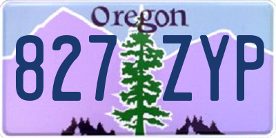 OR license plate 827ZYP
