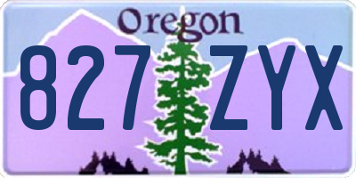 OR license plate 827ZYX