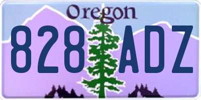 OR license plate 828ADZ