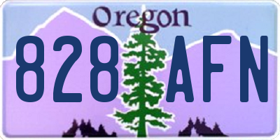 OR license plate 828AFN