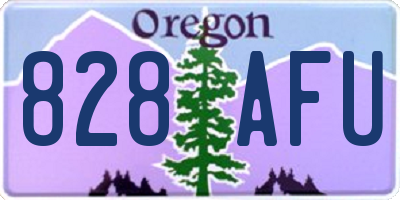 OR license plate 828AFU
